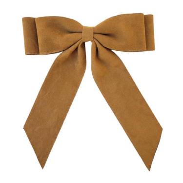 Imagem de Laço De Cabelo Veludo Fita Prendedor Bico De Pato Encapado - Lika Biju