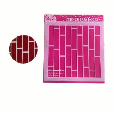 Imagem de SG3 Estêncil tijolinho para confeitaria e artesanato. - confeitaria do