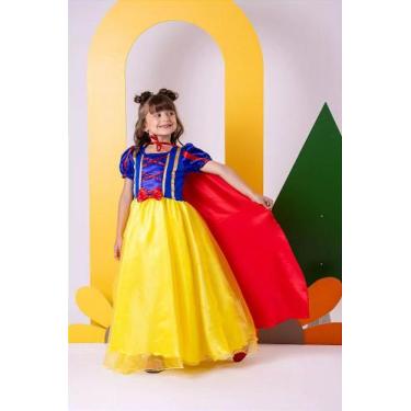Imagem de Fantasia Infantil Luxo Branca de Neve com Acessórios - Fabuloso Ateliê