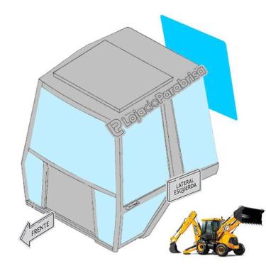 Imagem de Vidro Vigia Parabrisa Traseiro Temperado para Retroescavadeira JCB 3C 