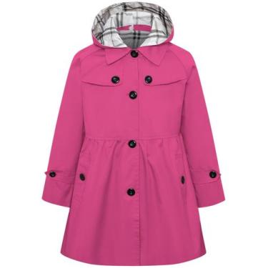 Imagem de Casaco impermeável Betusline Girl's Windbreaker com capuz rosa vermelh