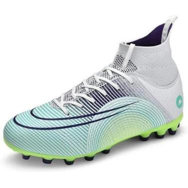 Imagem de Tênis de futebol masculinos de futebol com pontas longas, couro e borr