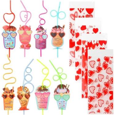 Imagem de Conjunto de cartões de Dia dos Namorados com Crazy Straws para criança