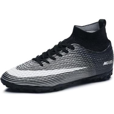 Imagem de Tênis de futebol masculinos de futebol com pontas longas, couro e borr