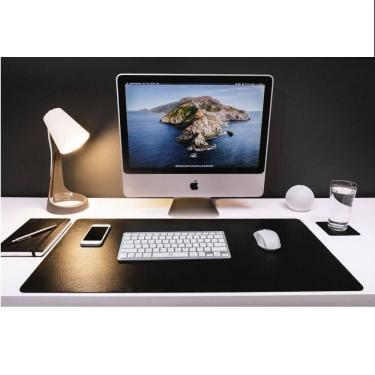 Imagem de Mousepad Couro Executivo 100X40 Para Escritório + Porta Copo