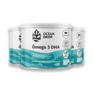 Imagem de Kit 3 Ômega 3 DHA Vegano Ocean Drop 120 Cápsulas
