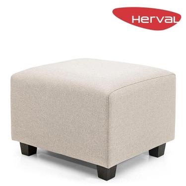 Imagem de Puff Retangular Herval Clean, Linho Bege 58 cm