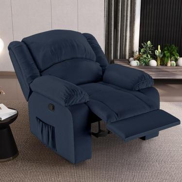 Imagem de Poltrona do Papai Reclinável Sala de Cinema Madrid Manual PU Azul  G23