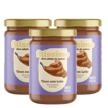 Imagem de Kit 3 Doce Com Leite Fitíssimo Diet 400g Zero Açúcar, Zero Lactose e S