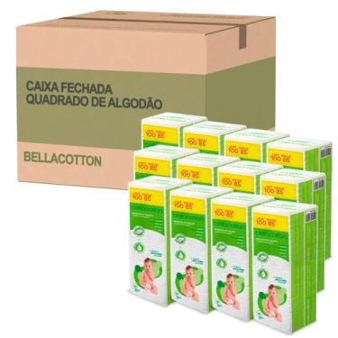 Imagem de Kit 1200 algodão Bellacotton Quadrado Higiene e Troca de Fralda Bebê