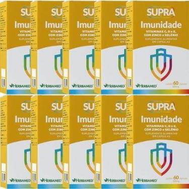 Imagem de Kit 10X Supra Imunidade - 500mg 60 Cápsulas - Herbamed-Masculino