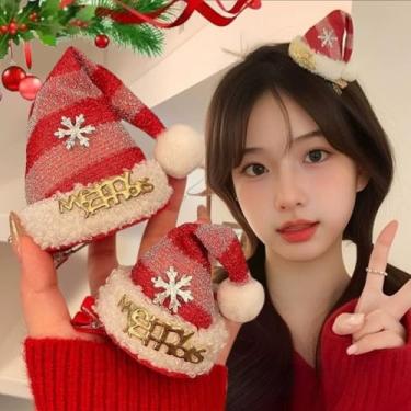 Imagem de Christmas Hair Clip Xmas Hat Duckbill Hairpin Barrette Xmas New Year Party Headwear Christmas Dress Up Gift (1Pcs Large)
