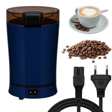 Imagem de Moedor Triturador Domestico Portatil Alimentos Secos Lamina Inox Cafe Especiarias Luxo 110v Azul