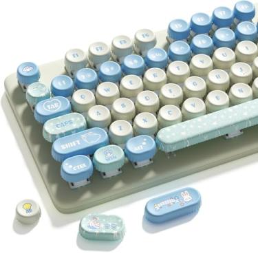 Imagem de Hkfos XVX Lindas teclas azuis, conjuntos de teclas MOA com sublimação de tinta PBT para teclados mecânicos Cherry Gateron MX Switches