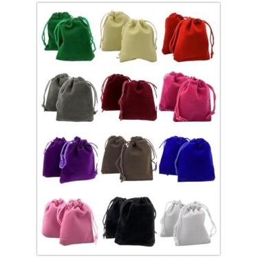 Imagem de Bolsas de veludo com cordão Palmhomee, pacote com 48 para joias