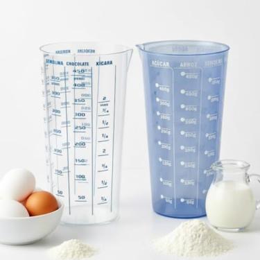 Imagem de Copo Medidor Graduado para Líquidos e Secos, 500ml, com Marcações em ml e g, Transparente