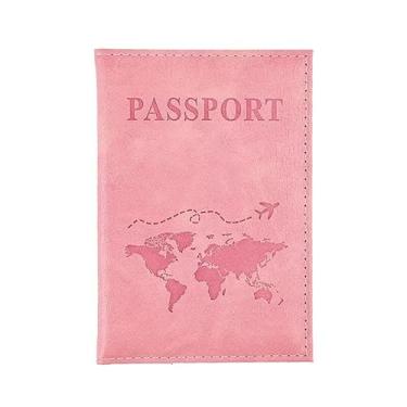 Imagem de Porta-passaporte antifurto – Carteira unissex fina ultrafina de couro PU, opção de presente para férias, viagens de negócios e estudo no exterior, rosa, Muito adequada para guardar passaportes