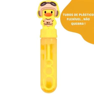 Imagem de Kit de Bolhas de Sabão Infantil com Personagem, Amarelo, 3 Unidades, Tubos Plásticos Flexíveis