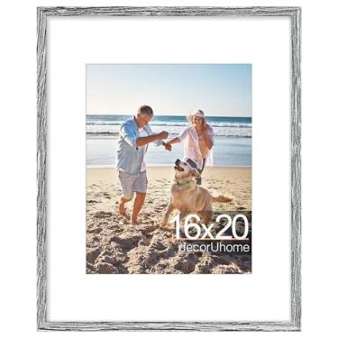 Imagem de decorUhome Porta-retrato de 40,6 x 50,8 cm, exiba imagens 28 x 35 cm com tapete ou 40 x 50 cm sem tapete, moldura de pôster para pendurar na parede, cinza, 1 pacote