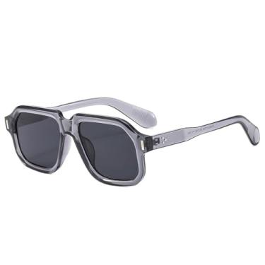 Imagem de Óculos de Sol Masculinos em Gelatina, Cor UV400, Estilo Punk Feminino com Rebites, Ideais para Esportes ao Ar Livre, Corrida e Ciclismo, Cinza