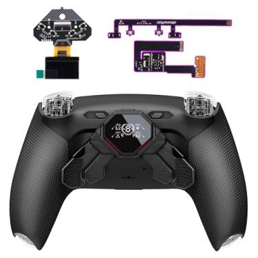 Imagem de eXtremeRate Spark Back Paddles Kit for PS5 Controller BDM-010 020 Models, OLED Display + Clicky Trigger Stops + Ergonomic Rubberized Grips Remappable 4 Back Buttons Set for PS5 Controller - Black