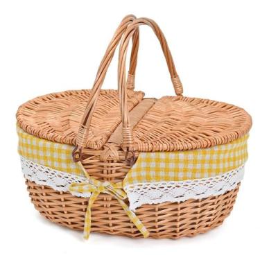 Imagem de A cesta de piquenique de vime cabe no interior 39" x 29" x 18 cm, 0,7 