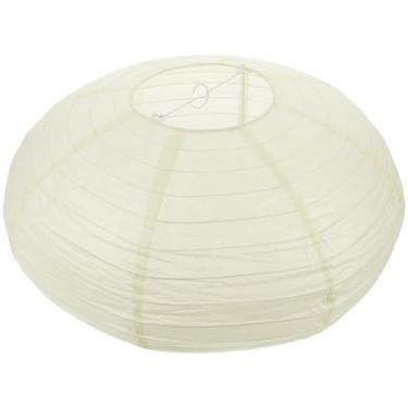 Imagem de Mobestech Abajur de Papel Oval Com Lanterna de Papel de 40 Cm (15"), Abajur Japonês Asiático, de Bola de Porcelana, Decoração de Jardim E Área Externa Bege