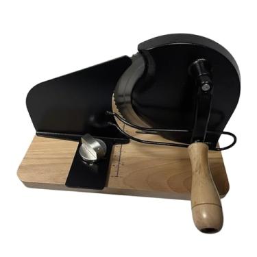 Imagem de Bothyi Fatiador de pão manual para pão de fermentação, versátil com base de sucção, eficiente fatiador manual com manivela para queijos, restaurantes, Preto