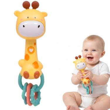 Imagem de Brinquedo Infantil Girafa com Luz e Som Brinquedo Educativo para Bebês Mordedor Macio e Fácil de Segurar