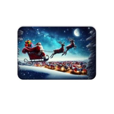 Imagem de Tapete Entrada de Porta de Casa Antiderrapante Decorativo Natal (1 Peça Noite Magica)