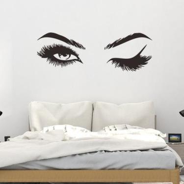 Imagem de Adesivos de parede Eyes PVC Self-Adhesive Eyelash Wink 20x57cm - yiwei