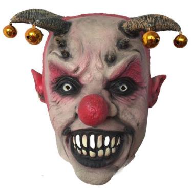 Imagem de Máscara Jingle Clown Resin Full Face com chifres e Jingl Halloween - y