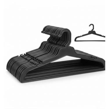 Imagem de Cabide Adulto Reforçado – Kit 100 Unidades – Plástico Durável, Antiderrapante, Suporta 3kg – Organizador de Roupa