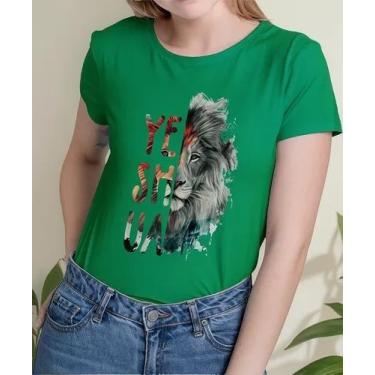 Imagem de Camiseta Camisa Algodão Feminina Masculina Adulto Yeshua Leão Moda Gos