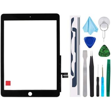 Imagem de Digitalizador de tela sensível ao toque preto T Phael para iPad 7ª geração 2019 iPad 10,2" A2197 A2198 A2200 Montagem de substituição com suporte de câmera, adesivo pré-instalado, kit de ferramentas ̈ Sem botão Home, Preto