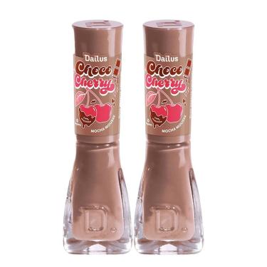 Imagem de Kit 2 Esmalte Dailus Choco Cherry Cremoso Cor Mocha Mousse 8ml