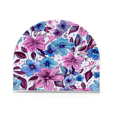 Imagem de Wassud Porta-guardanapos de acrílico de flor de desenho animado colorido, dispensador de guardanapo de papel moderno em forma de U para mesa, cozinha, sala de jantar, bancada 1 peça (comporta 50-60