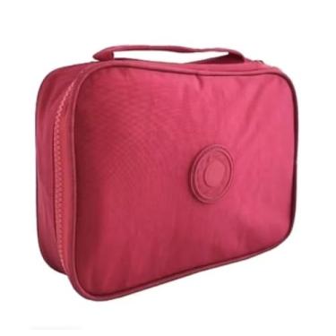 Imagem de Estojo Infantil Escolar Feminino Masculino Box Juvenil Grande Jumbo 2 Compartimentos (ROSA)