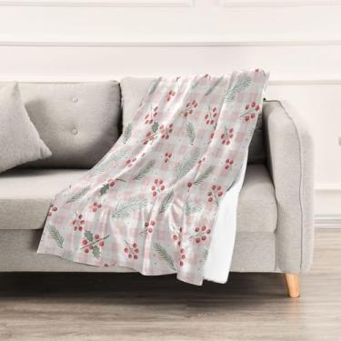 Imagem de Wassud Cobertores e mantas de Natal 152,4 x 228,6 cm Cobertor de Natal de guingão para sofá, cobertor quente aconchegante de lã de pelúcia para cama, sofá, cadeira, decoração de casa