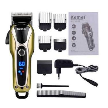 Imagem de Kit Promocional Barbeiro Maquina Corte Kemei + Shaver Kemei, Bivolt