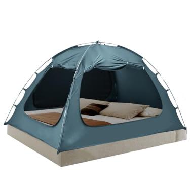 Imagem de Meulbaty Tenda de cama para cama de solteiro, dossel de 3 portas com 80% blackout e malha respirável, barraca de dormir privada portátil para adultos, crianças - configuração fácil, privacidade no