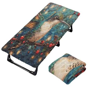 Imagem de Burbuja Lençol de berço de pássaro de Natal para crianças, lençol de cochilo acolchoado portátil com faixa elástica para meninas e meninos, lavável na máquina, 63,5 x 127 cm