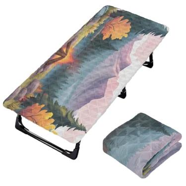 Imagem de Burbuja Lençol de berço de cenário de acampamento para crianças, lençol de cochilo acolchoado portátil com faixa elástica para meninas e meninos, lavável na máquina, 63,5 x 127 cm