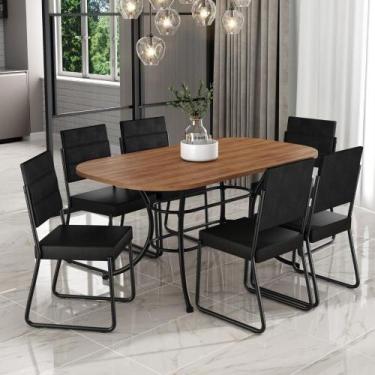 Imagem de Conjunto Sala De Jantar Com Mesa E 6 Cadeiras Fenix Carraro - MÓVEIS C