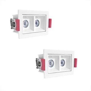 Imagem de Kit 2 Mini Spot Downlight Duplo Led Embutido 4000K Bet85