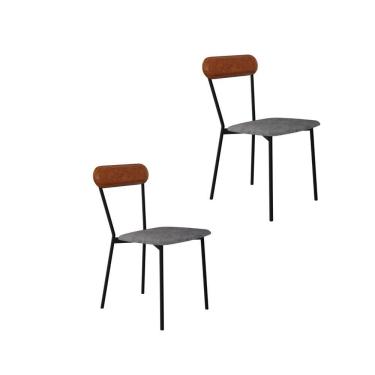 Imagem de Cadeira Vintage Emília Fixa C-4 Pes 450 X 505 X 810 Mm C-2 Un.cy.nev.pta-cn.cml Névoa Pta-cn.caramelo