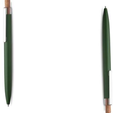 Imagem de Caneta Esferográfica em Metal com Refil Parker, Ponta Touch, Corpo Emborrachado, Escrita Azul, 1mm, Acionador em Bambu, Ambidestro (Kit 2 Preto)