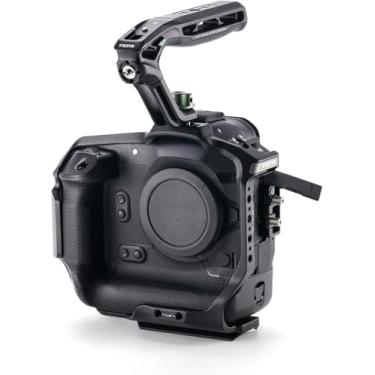 Imagem de Tilta Kit de base de gaiola de câmera compatível com Canon R1 em preto | Placa ARCA para tripés e gimbals DJI | Alça superior, 1/10.2 cm-20, 3/20.3 cm-16, pontos de montagem de sapata fria para