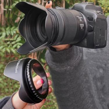 Imagem de Para-sol pétala para câmera SLR – Acessório de lente de câmera que defende brilho e para-sol profissional compatível com Canon Nikon Sony (49 mm)