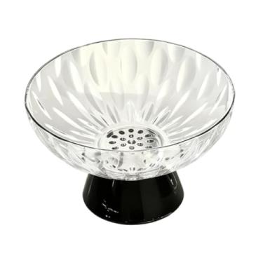 Imagem de Baoblaze Fruteira redonda com orifícios de drenagem e pedestal removível para acessórios de cozinha, 17,3 x 10,2 cm, versátil, para legumes e petiscos, Claro